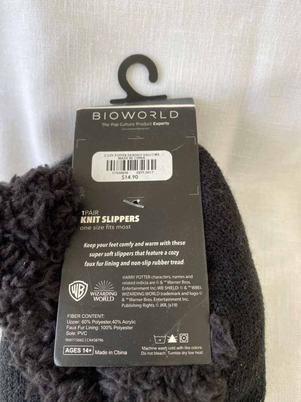 Harry Potter Knit Slippers One Size NWT